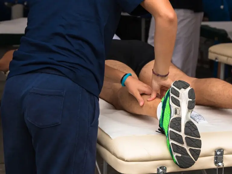 A picture of an athlete receiving a sports massage